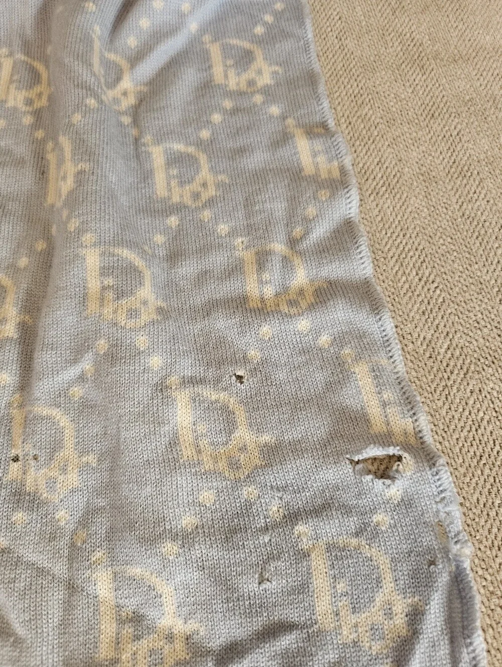 Christian Dior Wool Scarf FLAWED